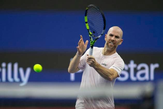 February 3, 2025, Frisco, Texas, USA: ADRIAN MANNARINO (FRA) returns with a forehand in a singles match during day three of the 2025 Dallas Open at the Star in Frisco, TX. Hijikata defeated Mannarino, 7:6, 6:3. Frisco USA - ZUMAh193 20250203_zsp_h193_022 Copyright: xDanielxMcGregor-Huyerx