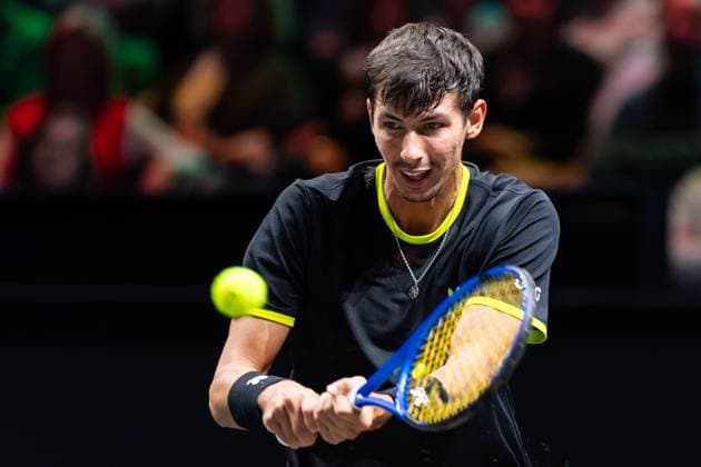 2025-02-04 ABN AMRO Open Day One ROTTERDAM, NETHERLANDS - FEBRUARY 4: Alexei Popyrin of Australia in action during Day One of the ABN AMRO Open at Rotterdam Ahoy on February 4, 2025 in Rotterdam, Netherlands. (Photo by Joris Verwijst BSR Agency) Rotterdam Netherlands Content not available for redistribution in The Netherlands directly or indirectly through any third parties. Copyright: xBSRxAgencyx