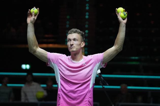 TENNIS - ABN AMRO OPEN 2025 Laurent Lairys MAXPPP - JiÅ™i LeheÄka of TchÃ quie during the ABN AMRO Open 2025, ATP, Tennis Herren 500 Tennis 16 eme Finale event on 4 January 2025 in Rotterdam, Netherlands - Photo Laurent Lairys MAXPPP Rotterdam Netherlands  Copyright: xMAXPPPxLaurentxLairysx LLR202502042743 LLR202502042743