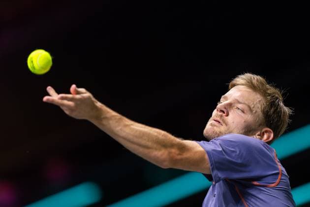 2025-02-04 ABN AMRO Open Day One ROTTERDAM, NETHERLANDS - FEBRUARY 4: David Goffin of Belgium in action during Day One of the ABN AMRO Open at Rotterdam Ahoy on February 4, 2025 in Rotterdam, Netherlands. (Photo by Joris Verwijst BSR Agency) Rotterdam Netherlands Content not available for redistribution in The Netherlands directly or indirectly through any third parties. Copyright: xBSRxAgencyx