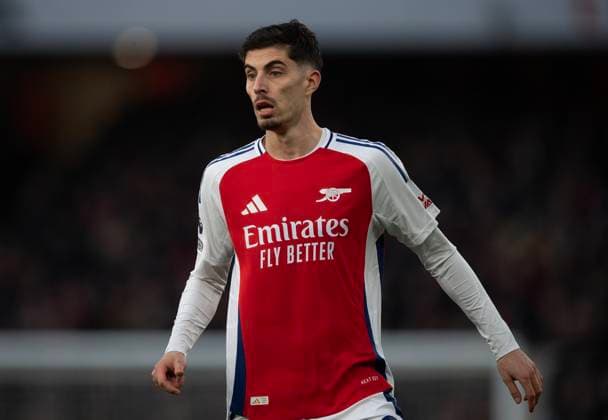 Arsenal FC v Manchester City FC - Premier League LONDON, ENGLAND - FEBRUARY 02: Kai Havertz of Arsenal during the Premier League match between Arsenal FC and Manchester City FC at Emirates Stadium on February 02, 2025 in London, England. London Emirates Stadium England United Kingdom Copyright: xVisionhausx 776173111