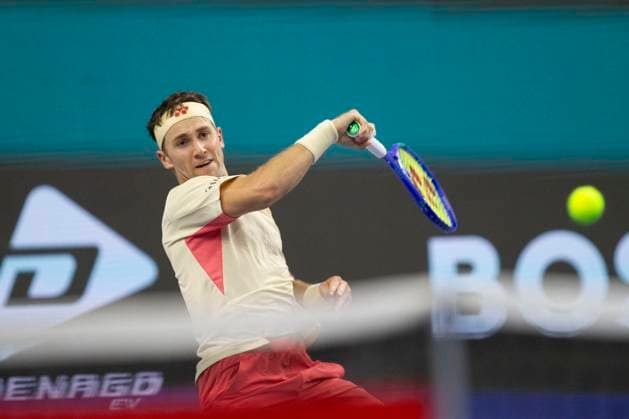 February 4, 2025, Frisco, Texas, USA: CASPER RUUD (NOR) returns with a fore hand in a singles match against JAMES DUCKWORTH (AUS) during day four of the 2025 Dallas Open at the Star in Frisco, TX. CASPER RUUD (NOR) defeated JAMES DUCKWORTH (AUS), 7:5, 4:6, 6:2. Frisco USA - ZUMAh193 20250204_zsp_h193_037 Copyright: xDanielxMcGregor-Huyerx