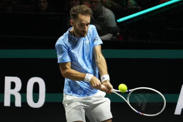 TENNIS - ABN AMRO OPEN 2025 Laurent Lairys MAXPPP - Contant Lestienne of France during the ABN AMRO Open 2025, ATP, Tennis Herren 500 Tennis 16 eme Finale event on 5 January 2025 in Rotterdam, Netherlands - Photo Laurent Lairys MAXPPP Rotterdam Netherlands  Copyright: xMAXPPPxLaurentxLairysx LLR202502054962 LLR202502054962