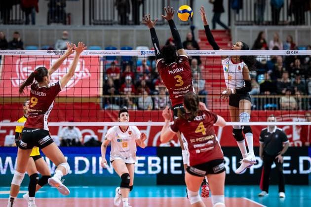 CEV Challenge Cup Halbfinale SC Potsdam - Roma Volley; 05.02.2025 CEV Challenge Cup SC Potsdam - Roma Volley; 2 Roma Wilma Salas Copyright: xBEAUTIFULxSPORTS NicolxMarschallx