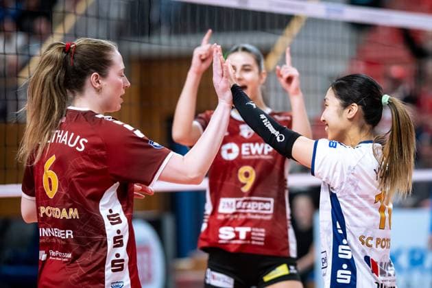 CEV Challenge Cup Halbfinale SC Potsdam - Roma Volley; 05.02.2025 CEV Challenge Cup SC Potsdam - Roma Volley; 10 SCP Yurika Bamba Copyright: xBEAUTIFULxSPORTS NicolxMarschallx