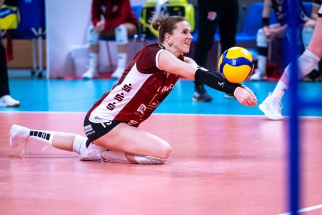 CEV Challenge Cup Halbfinale SC Potsdam - Roma Volley; 05.02.2025 CEV Challenge Cup SC Potsdam - Roma Volley; 13 SCP Lara Darowski Copyright: xBEAUTIFULxSPORTS NicolxMarschallx