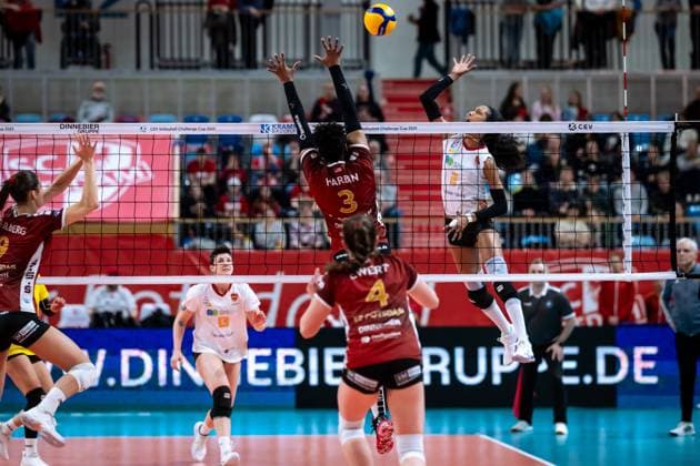 CEV Challenge Cup Halbfinale SC Potsdam - Roma Volley; 05.02.2025 CEV Challenge Cup SC Potsdam - Roma Volley; 2 Roma Wilma Salas Copyright: xBEAUTIFULxSPORTS NicolxMarschallx