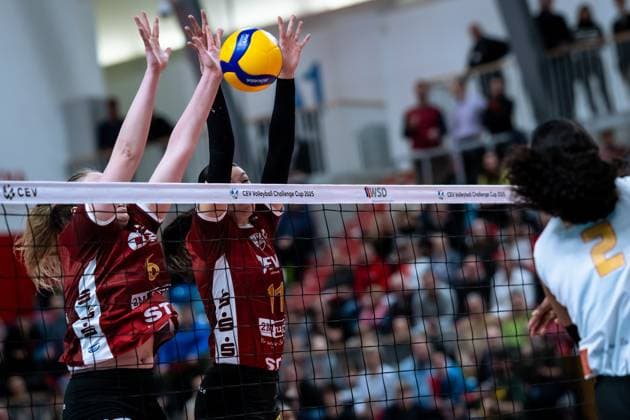CEV Challenge Cup Halbfinale SC Potsdam - Roma Volley; 05.02.2025 CEV Challenge Cup SC Potsdam - Roma Volley; 11 SCP Sabrina Starks Copyright: xBEAUTIFULxSPORTS NicolxMarschallx