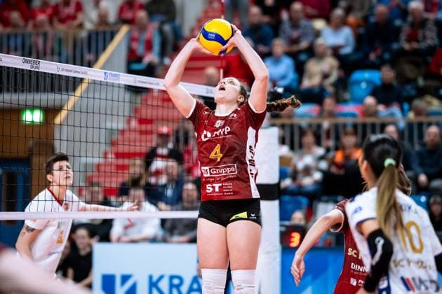 CEV Challenge Cup Halbfinale SC Potsdam - Roma Volley; 05.02.2025 CEV Challenge Cup SC Potsdam - Roma Volley; 4 SCP Jenna Ewert Copyright: xBEAUTIFULxSPORTS NicolxMarschallx