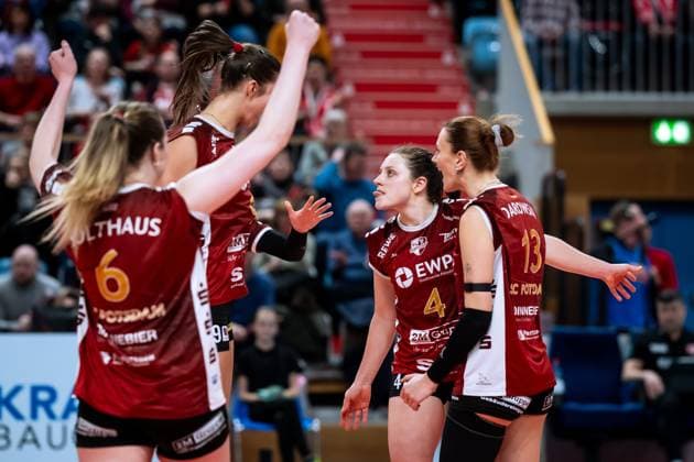 CEV Challenge Cup Halbfinale SC Potsdam - Roma Volley; 05.02.2025 CEV Challenge Cup SC Potsdam - Roma Volley; 4 SCP Jenna Ewert Copyright: xBEAUTIFULxSPORTS NicolxMarschallx