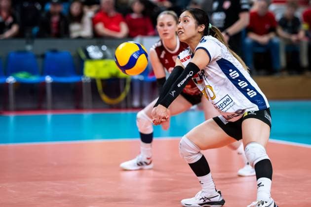 CEV Challenge Cup Halbfinale SC Potsdam - Roma Volley; 05.02.2025 CEV Challenge Cup SC Potsdam - Roma Volley; 10 SCP Yurika Bamba Copyright: xBEAUTIFULxSPORTS NicolxMarschallx