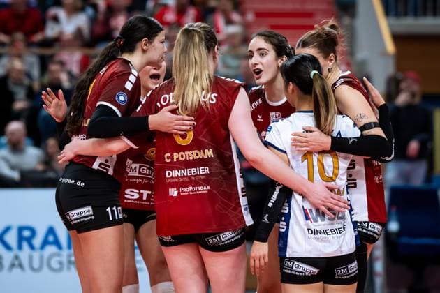 CEV Challenge Cup Halbfinale SC Potsdam - Roma Volley; 05.02.2025 CEV Challenge Cup SC Potsdam - Roma Volley; 18 SCP Andrea Tisma Copyright: xBEAUTIFULxSPORTS NicolxMarschallx
