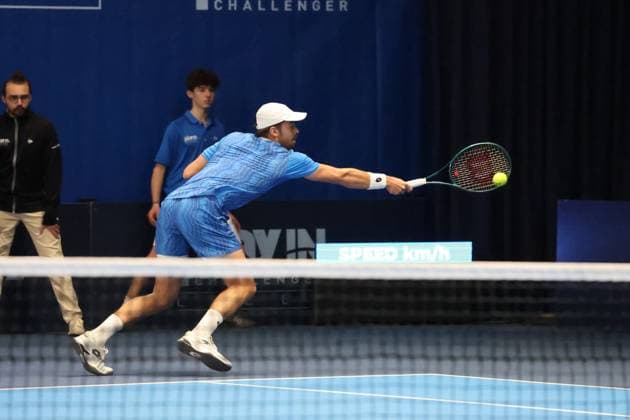 TENNIS : Play In Challenger Lille 2025 - ATP, Tennis Herren 125 Challenger Tour - 05 02 2025 Benjamin BONZI (France) au Play In Challenger Lille 2025, ATP 125 Challenger Tour, le 5 fÃ vrier 2025  Copyright: xLaurentxSANSONx xPsnewZx