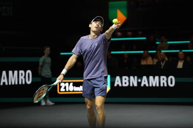 TENNIS - ABN AMRO OPEN 2025 Alex de Minaur of Australie during the ABN AMRO Open 2025, ATP, Tennis Herren 500 Tennis 8eme finale event on 6 February 2025 in Rotterdam, Netherlands - Photo Laurent Lairys PsnewZ RotterdamNetherlands  Copyright: xLaurentxLairysx