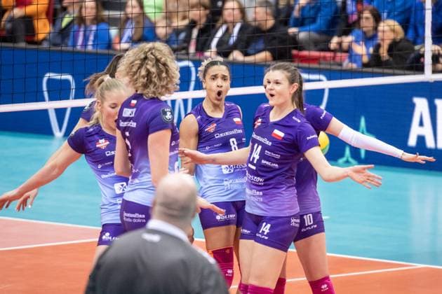 Sabrina De Jesus Machado (KS DevelopRes Rzeszow, 08) - Jubel, Jubelschrei, Motivationsschrei GER, Allianz MTV Stuttgart vs. KS DevelopRes Rzeszow, Volleyball, CEV Volleyball Champions League, Volleyball CL, VCL, Finalrunde, Achtelfinale, Spielzeit 2024 2025, 06.02.2025 GER, Allianz MTV Stuttgart vs. KS DevelopRes Rzeszow, Volleyball, CEV Volleyball Champions League, Volleyball CL, VCL, Finalrunde, Achtelfinale, Spielzeit 2024 2025, 06.02.2025 Stuttgart Copyright: xSandyxDinkelackerx EP_SDR