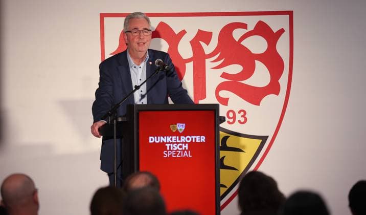 Sport Bilder des Tages Stuttgart , VfB Stuttgart Dunkelroter Tisch Spezial , Vorstellung der Kandidaten für das Präsidium , Dietmar Allgaier