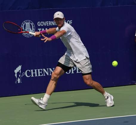 Chennai Open 2025: Billy HARRIS (GBR) vs Timofey SKATOV (KAZ) Billy HARRIS 6-,7-6 Entered Semi Finals Chennai SDAT Stadium INDIA Copyright: xSeshadrixSukumarx