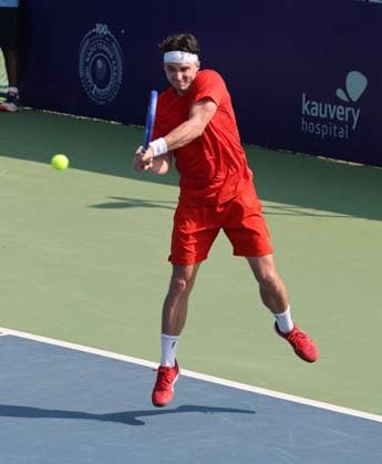 Chennai Open 2025: Billy HARRIS (GBR) vs Timofey SKATOV (KAZ) Billy HARRIS 6-,7-6 Entered Semi Finals Timofey SKATOV (KAZ) In action Chennai SDAT Stadium INDIA Copyright: xSeshadrixSukumarx