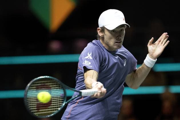 ROTTERDAM - Alex de Minaur (AUS) in action against Daniel Altmaier (GER)vop the fifth day of the ABN AMRO Open tennis tournament in Ahoy. ANP SANDER KING ABN AMRO Open - Day Five 2025 xVIxANPxSportx xxANPxIVx 519327459 originalFilename: 519327459.jpg