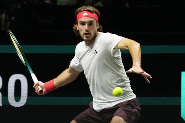 TENNIS - ABN AMRO OPEN 2025 StÃ fanos Tsitsipas of Grece during the ABN AMRO Open 2025, ATP, Tennis Herren 500 Tennis 1 4 finale event on 7 February 2025 in Rotterdam, Netherlands - Photo Laurent Lairys PsnewZ RotterdamNetherlands  Copyright: xLaurentxLairysx