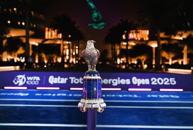Qatar TotalEnergies Open 2025 Aryna Sabalenka (BLR) , Iga Swiatek ( POL) Photostunt in Lusail