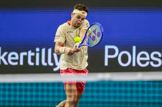 February 7, 2025, Frisco, Texas, USA: CASPER RUUD (NOR) in action against Yoshihito Nishioka (JPN) during the quarterfinals of the ATP, Tennis Herren Dallas Open at Ford Center at The Star. RUUD wins 7:5, 3:2 after NISHIOKA retired. Frisco USA - ZUMAf180 20250207_zsp_f180_035 Copyright: xMarkxFannx
