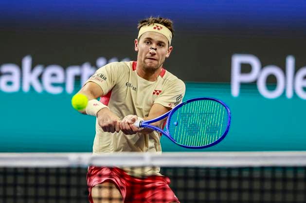 February 7, 2025, Frisco, Texas, USA: CASPER RUUD (NOR) in action against Yoshihito Nishioka (JPN) during the quarterfinals of the ATP, Tennis Herren Dallas Open at Ford Center at The Star. RUUD wins 7:5, 3:2 after NISHIOKA retired. Frisco USA - ZUMAf180 20250207_zsp_f180_039 Copyright: xMarkxFannx