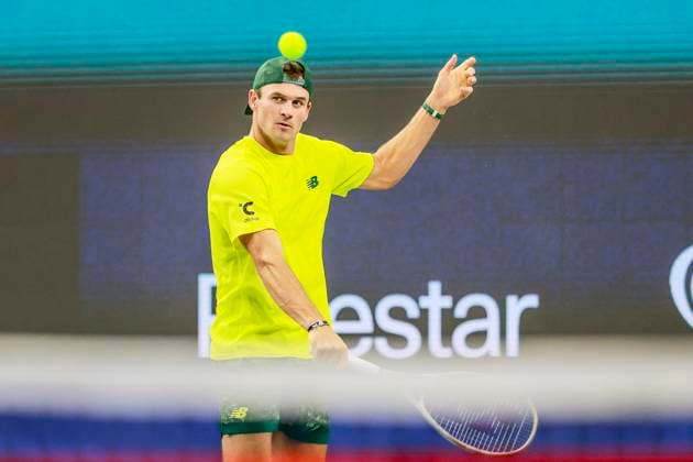 February 7, 2025, Frisco, Texas, USA: TOMMY PAUL (USA) in action during the quarterfinals of the ATP, Tennis Herren Dallas Open at Ford Center at The Star. PAUL wins 7:6, 6:2. Frisco USA - ZUMAf180 20250207_zsp_f180_044 Copyright: xMarkxFannx