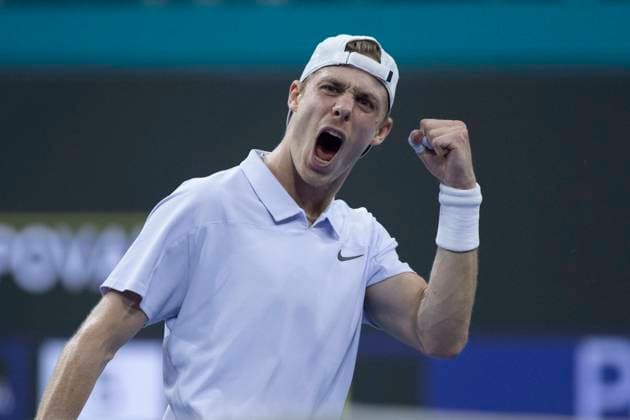 February 7, 2025, Frisco, Texas, USA: DENIS SHAPOVALOV (CAN) reacts in a singles quarterfinal match against TOMAS MACHAC (CZE) during day seven of the 2025 Dallas Open at the Star in Frisco, TX. DENIS SHAPOVALOV (CAN) defeated TOMAS MACHAC (CZE), 7:6, 6:0. Frisco USA - ZUMAh193 20250207_zsp_h193_073 Copyright: xDanielxMcGregor-Huyerx