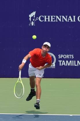 Chennai Open 2025: Kyrian JACQUET (FRA) vs Dalibor SVRCINA (CZE) Dalibor SVRCINA (CZE) Chennai SDAT Stadium INDIA Copyright: xSeshadrixSukumarx