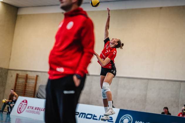Volleyball Frauen Saison 2024 2025 2. Volleyball Bundesliga Frauen Pro ETV Hamburg vs. VCO Dresden 08.02.2025 Leonie Körtzinger ( 7, ETV Hamburg) Hamburg Lokstedter Steindamm 52 Hamburg Deutschland