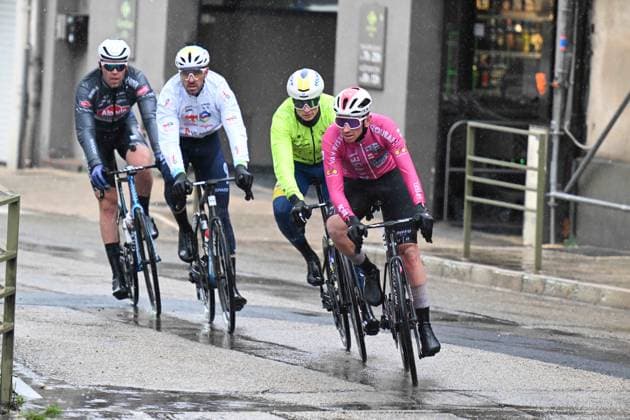 08-02-2025 Etoile De Besseges; Tappa 04 Vauvert - Le Mont Bouquet; 2025, Van Rysel - Roubaix; 2025, Flanders - Baloise; 2025, Totalenergies; 2025, Alpecin - Deceuninck; Theot, Killian; Vercouillie, Victor; Brunel, Alexys; Dehairs, Simon; Uzes; 