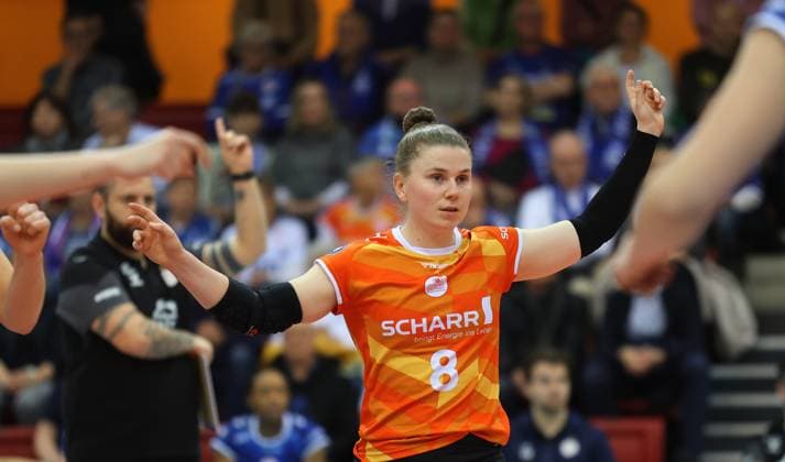 Stuttgart , Volleyball Bundesliga Frauen, Allianz MTV Stuttgart vs Ladies in Black Aachen , Florien Reesink ( Stgt )