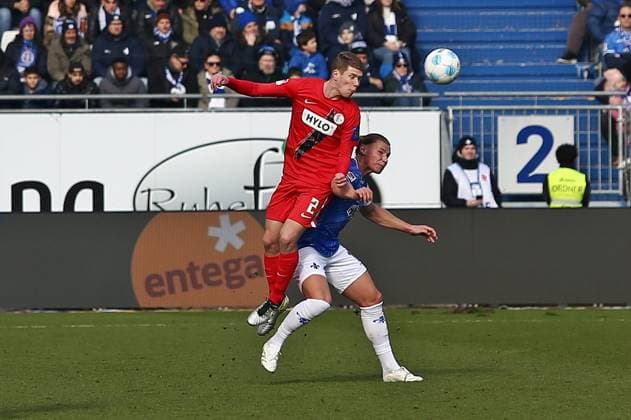 08.02.2025, xpfrx, Fussball 2.Bundesliga, SV Darmstadt 98 - SV Elversberg v.l. Elias Baum (Elversberg), Fynn Lakenmacher (Darmstadt) (DFL DFB REGULATIONS PROHIBIT ANY USE OF PHOTOGRAPHS as IMAGE SEQUENCES and or QUASI-VIDEO) Darmstadt