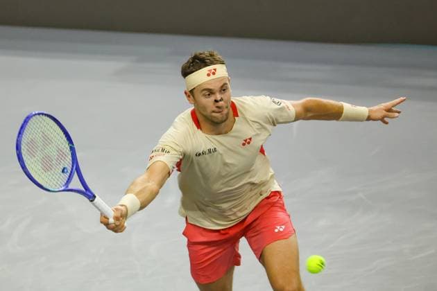 FRISCO, TX - FEBRUARY 08: Casper Ruud (NOR) hits a forehand during the semifinals of the Dallas Open on February 8, 2025 at Ford Center at The Star in Frisco, TX. (Photo by George Walker Icon Sportswire) TENNIS: FEB 08 Dallas Open EDITORIAL USE ONLY Icon250208085