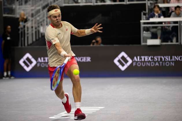 February 8, 2025, Frisco, Texas, USA: CASPER RUUD (NOR) returns with a forehand in a singles semifinal match against JAUME MUNAR (ESP) during day eight of the 2025 Dallas Open at the Star in Frisco, TX. CASPER RUUD (NOR) defeated JAUME MUNAR (ESP), 6:2, 2:6: 7:6. Frisco USA - ZUMAh193 20250208_zsp_h193_041 Copyright: xDanielxMcGregor-Huyerx