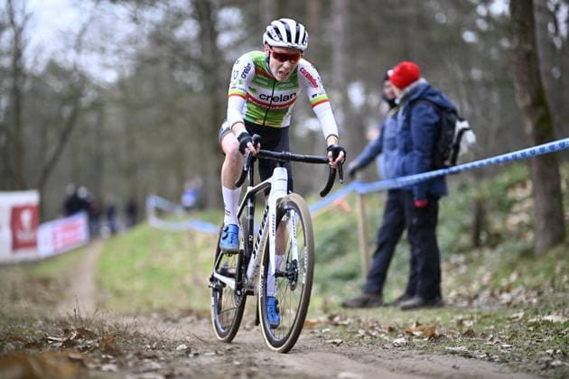 Radsport, Cyclocross, Krawatencross in Lille Belgian Sanne Cant pictured in action during the women s elite race of the Krawatencross cyclocross in Lille, stage 7 (out of 8) in the X2O Trofee Veldrijden competition, Sunday 09 February 2025. JASPERxJACOBS  x112072874x