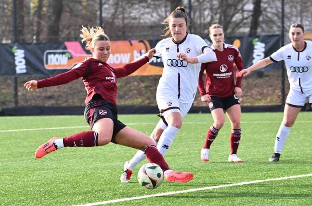 09.02.2025 - Fussball - Saison 2024 2025 - 2. Frauen - Fussball - Bundesliga - 14. Spieltag: 1. FC Nürnberg FCN ( Club Clubfrauen ) - FC Ingolstadt 04 FCI - Sportfoto Zink - xwoxzix - Alina Mailbeck (6, 1. FC Nürnberg FCN )