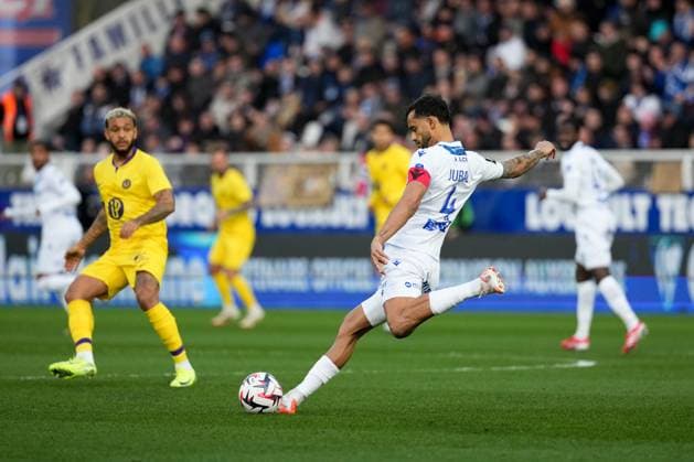 Fußball, AJ Auxerre - FC Toulouse AJ Auxerre v Toulouse FC - Ligue 1 McDonald s 2024 2025 04 Jubal ROCHA MENDES JUNIOR (aja) during the Ligue 1 McDonald s match between Auxerre and Toulouse at Stade Abbe Deschamps on February 9, 2025 in Auxerre, France. Auxerre France  Copyright: xFEPx 776279859