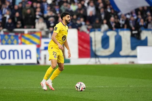 Fußball, AJ Auxerre - FC Toulouse AJ Auxerre v Toulouse FC - Ligue 1 McDonald s 2024 2025 22 Rafik MESSALI (tfc) during the Ligue 1 McDonald s match between Auxerre and Toulouse at Stade Abbe Deschamps on February 9, 2025 in Auxerre, France. Auxerre France  Copyright: xFEPx 776279859