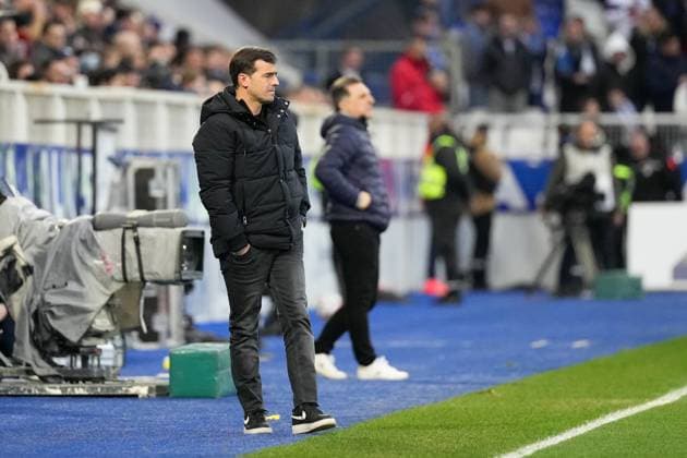 Fußball, AJ Auxerre - FC Toulouse AJ Auxerre v Toulouse FC - Ligue 1 McDonald s 2024 2025 Carles MARTINEZ NOVELL (Entraineur Toulouse TFC) during the Ligue 1 McDonald s match between Auxerre and Toulouse at Stade Abbe Deschamps on February 9, 2025 in Auxerre, France. Auxerre France  Copyright: xFEPx 776279859