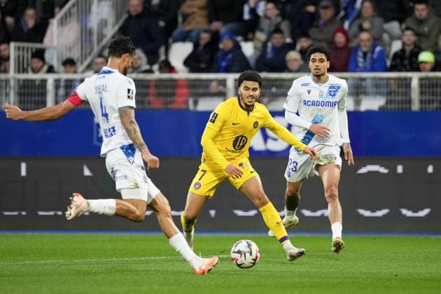 Fußball, AJ Auxerre - FC Toulouse AJ Auxerre v Toulouse FC - Ligue 1 McDonald s 2024 2025 07 Zakaria ABOUKHLAL (tfc) during the Ligue 1 McDonald s match between Auxerre and Toulouse at Stade Abbe Deschamps on February 9, 2025 in Auxerre, France. Auxerre France  Copyright: xFEPx 776279859