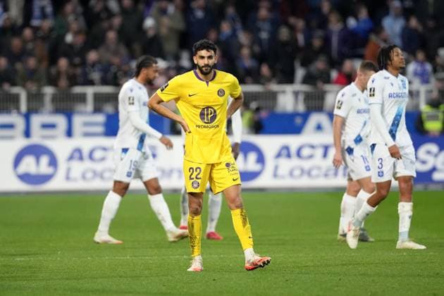 Fußball, AJ Auxerre - FC Toulouse AJ Auxerre v Toulouse FC - Ligue 1 McDonald s 2024 2025 22 Rafik MESSALI (tfc) during the Ligue 1 McDonald s match between Auxerre and Toulouse at Stade Abbe Deschamps on February 9, 2025 in Auxerre, France. Auxerre France  Copyright: xFEPx 776279859