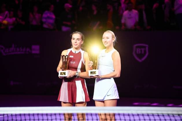 Transylvania Open 2025 - WTA, Tennis Damen 250 Tournament - Day 7 - Final Anastasia Potapova and Lucia Bronzetti participate in the final of the Transylvania Open 2025, a WTA250 Tournament, at BT Arena in Cluj-Napoca, Romania, on February 9, 2025 Cluj-Napoca Romania  Copyright: xFlaviuxBuboix originalFilename:buboi-notitle250209_npxeW.jpg