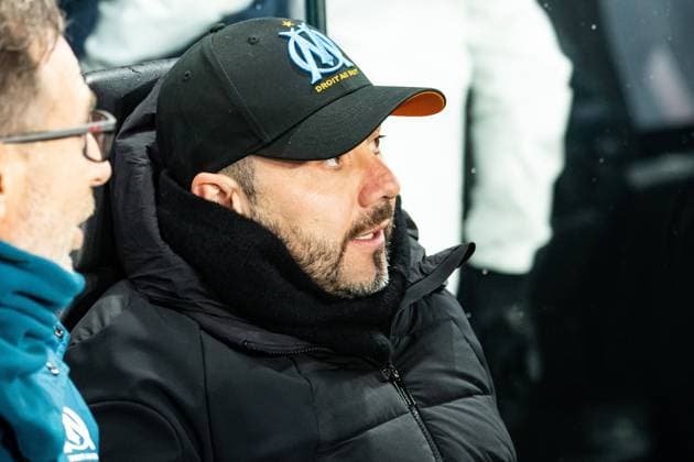 FOOTBALL : SCO Angers vs Olympique de Marseille - Ligue 1 - JournÃ e 21 - 09 02 2025 Roberto De Zerbi (OM) AngersFrance  Copyright: xBaptistexAutissierx