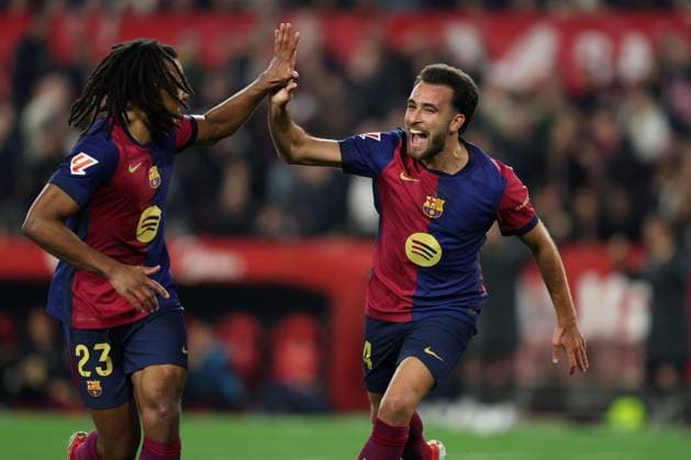 Bilder des Jahres 2025, Sport 02 Februar Sport Themen der Woche KW06 Sport Bilder des Tages ESP: Sevilla FC FC Barcelona, Barca La Liga EA Sports. Date 23. Eric Garcia of FC Barcelona celebrates after scoring the 1-4 during the La Liga EA Sports match between Sevilla FC and FC Barcelona played at Ramon Sanchez Pizjuan Stadium on February 9, 2025 in Sevilla, Spain. kpng Copyright: xAntonioxPozox xPRESSINPHOTOx AP_240209_SEV_BAR_125