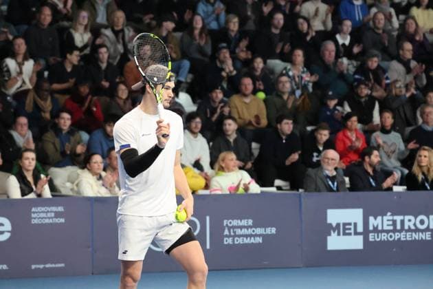 TENNIS : Play In Challenger Lille 2025 - ATP, Tennis Herren 125 Challenger Tour - 09 02 2025 Arthur BOUQUIER (France) lors de la finale au Play In Challenger Lille 2025, ATP 125 Challenger Tour, le 9 fÃ vrier 2025  Copyright: xLaurentxSANSONx xPsnewZx