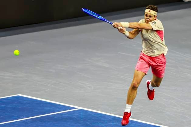February 9, 2025, Frisco, Texas, USA: CASPER RUUD (NOR) in action during the finals of the ATP, Tennis Herren Dallas Open at Ford Center at The Star. SHAPOVALOV wins 7:6, 6:3. Frisco USA - ZUMAf180 20250209_zsp_f180_008 Copyright: xMarkxFannx