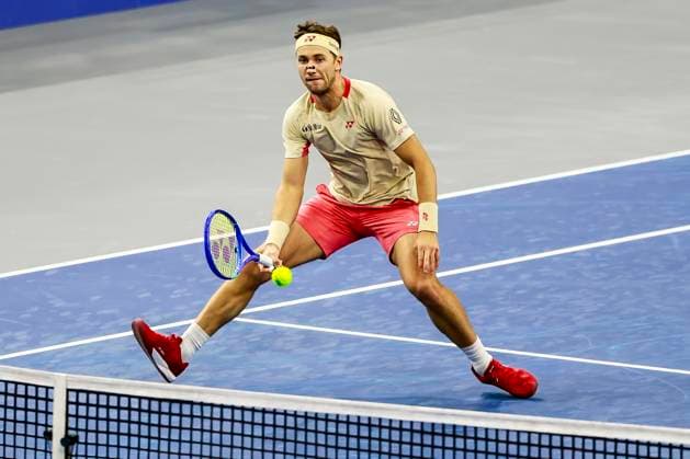 February 9, 2025, Frisco, Texas, USA: CASPER RUUD (NOR) in action during the finals of the ATP, Tennis Herren Dallas Open at Ford Center at The Star. SHAPOVALOV wins 7:6, 6:3. Frisco USA - ZUMAf180 20250209_zsp_f180_014 Copyright: xMarkxFannx