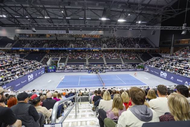 FRISCO, TX - FEBRUARY 09: General view of the venue during the final of the Dallas Open on February 9, 2025 at Ford Center at The Star in Frisco, TX. (Photo by George Walker Icon Sportswire) TENNIS: FEB 09 Dallas Open EDITORIAL USE ONLY Icon250209024